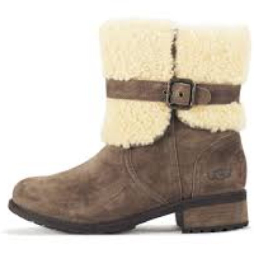 UGG Blayre II Leather Sheepskin Wool Ankle Boots Size 6